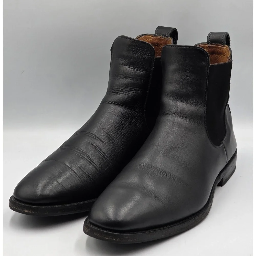 Allen Edmonds Liverpool Chelsea Boots Black Leather Men's 9.5 D USA 7522